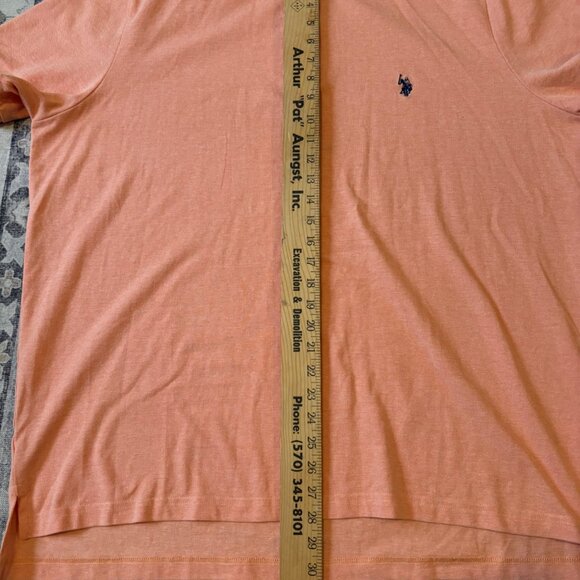U.S. Polo Assn. Mens XXL Polo Shirt Peach Cotton Blend Short Sleeve - Picture 5 of 5